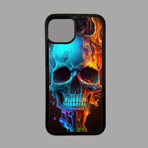 Paint and Fire Skull - iPhone Case