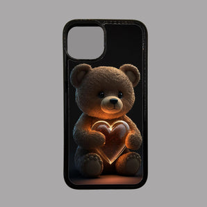 Glowing Brown Bear with Heart Animals -  iPhone Case