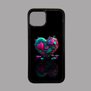 Pink and Turquoise Heart -  iPhone Case
