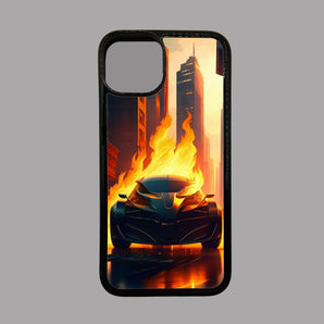 Black Car in Flames -  iPhone Case