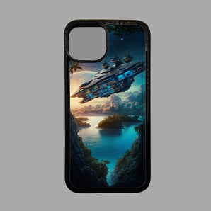 Space Ship on Island Gaming Gamer -  iPhone Case