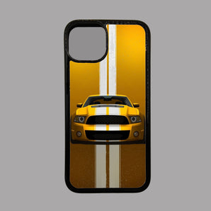 Yellow American Muscle Stripe Car -  iPhone Case