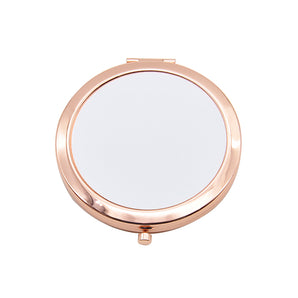 Rose Gold Compact Pocket Mirror - Round