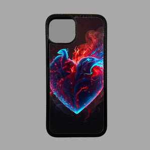 Blue and Red Smoke Heart -  iPhone Case