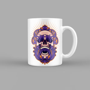 Orange and Purple Skulls & Zombie Mug