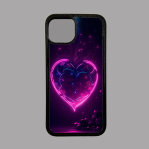 Pink Neon Heart -  iPhone Case