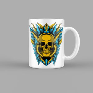 Blue and Gold Skull & Zombies Mug