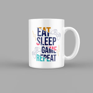 Eat Sleep Game Repeat Gamer Mug