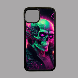 Neon Mechanical Skull - iPhone Case