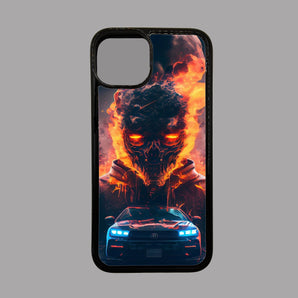 Fire Skull and Car - iPhone Case