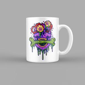 Trippy Colourful Skull & Zombies Mug