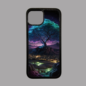 Blue and Pink Neon Tree -  iPhone Case