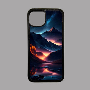 Neon Mountains at Night -  iPhone Case