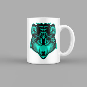 Green Wolf Animals Mug