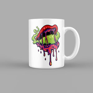 Stoned Smoking Mouth Skull & Zombies Mug