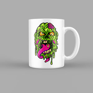 Green Zombie Dripping Skull & Zombies Mug