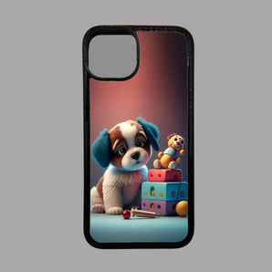 Cute Puppy with Toys Animals -  iPhone Case