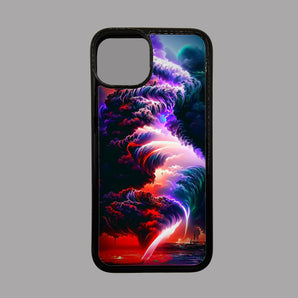 Neon Lightning Clouds - iPhone Case