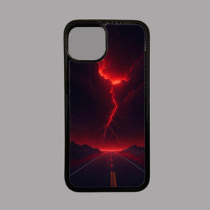 Red Lightning Clouds - iPhone Case