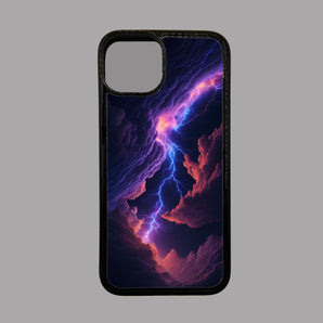 Purple and Blue Lightning Clouds - iPhone Case