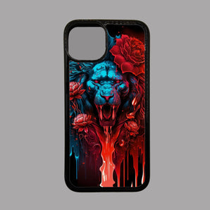 Lion Blood and Roses Animal -  iPhone Case