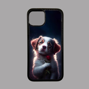 Puppy hold a Rose Animal -  iPhone Case