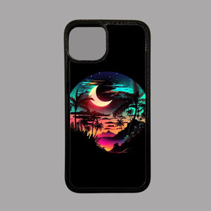 Colourful Night Sky and Palm Trees -  iPhone Case