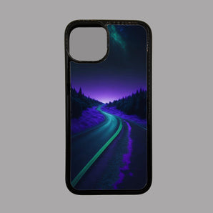 Purple and Green Night on the Road 2 -  iPhone Case