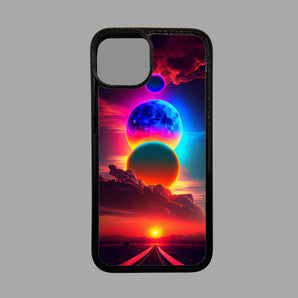 Neon Planets on the Road -  iPhone Case