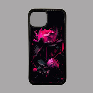 Black and Pink Rose - iPhone Case