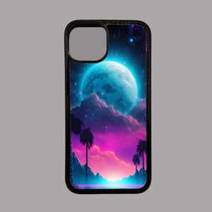 Pink and Blue Moon -  iPhone Case