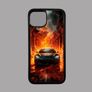 Green Car In Flames -  iPhone Case