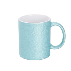 11oz Light Blue Glitter Mugs - x36 FULL BOX