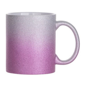 11oz Silver and Pink Glitter Mugs - x36 FULL BOX