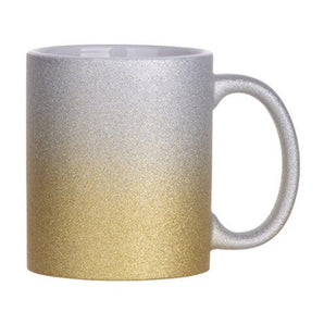 11oz Silver and Gold Glitter Mugs - x36 FULL BOX