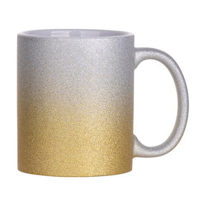 11oz Silver and Gold Glitter Mugs - With Smash Proof Mug Boxes - x20
