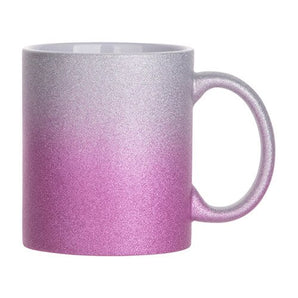 11oz Silver and Pink Glitter Mug