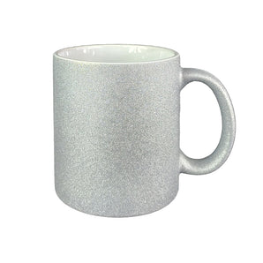 11oz Silver Glitter Mug